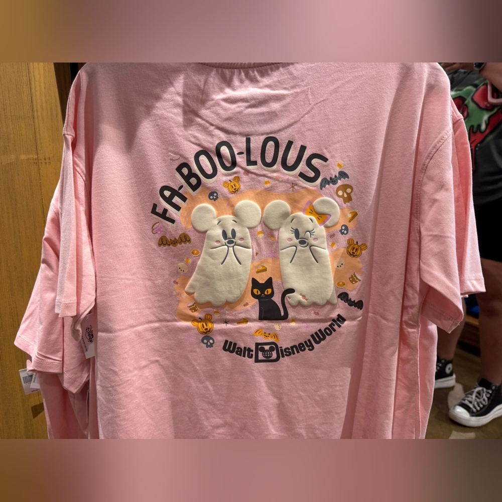 Disney Pink "Fa-BOO-lous" Halloween Mickey Ghosts Graphic Tee